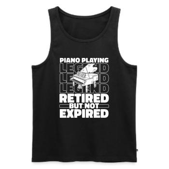 Pianiste Piano Piano Retraité - Débardeur bio Premium Homme - noir - Devant - Michal (187cm)