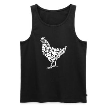 coeurs de poule de poulet - Débardeur bio Premium Homme - noir - Devant - Michal (187cm)