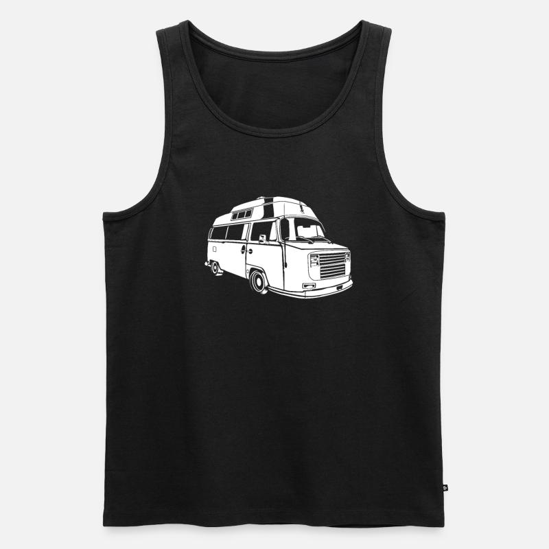 Van Camper Bus - Männer Premium Bio Tank Top - Schwarz