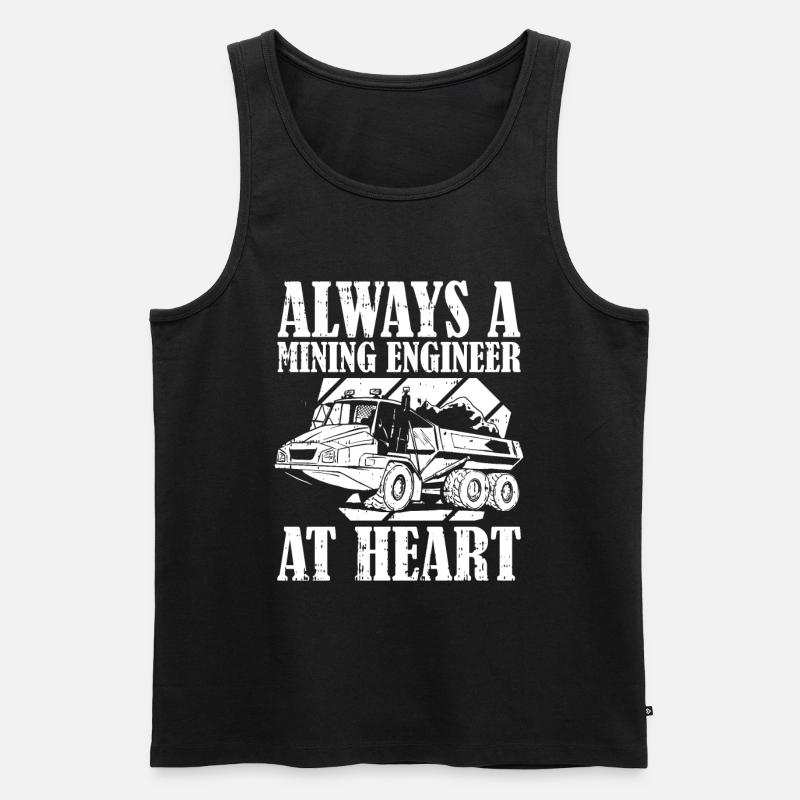 engineer truck mining engineer - Men's Premium Organic Tank Top - black