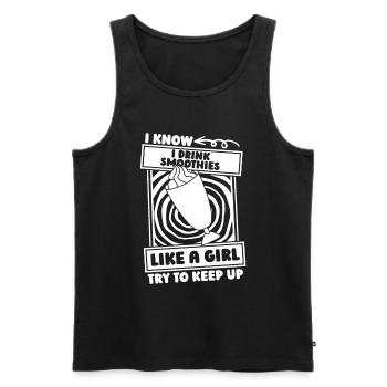 Smoothie Girl - Men's Premium Organic Tank Top - black - Front - AI Model Male 178 light (178cm)