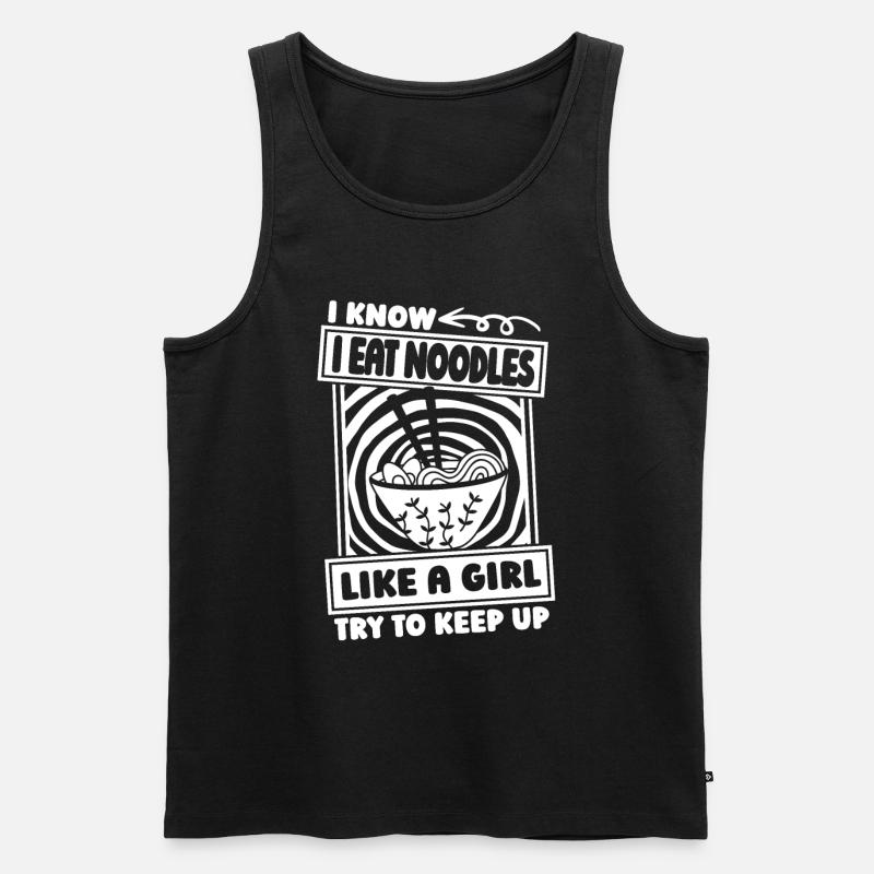 Noodles Mädchen - Männer Premium Bio Tank Top - Schwarz
