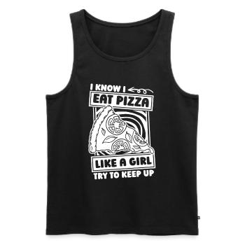 Pizza Mädchen - Männer Premium Bio Tank Top - Schwarz - Vorne - Michal (187cm)