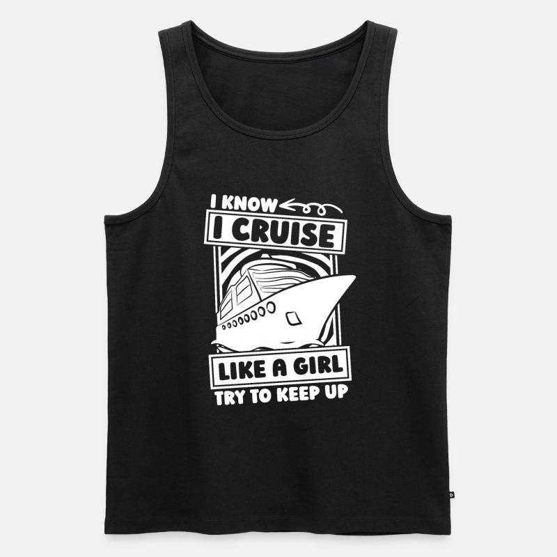 Kreuzfahrtschiff Mädchen - Männer Premium Bio Tank Top - Schwarz