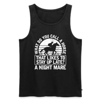Horse Equestrian Sports Fun Endurance Riding - Men's Premium Organic Tank Top - black - Front - AI Model Male 178 light (178cm)