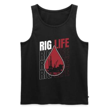 Oil Field Oil Rig Plant Rig Life - Men's Premium Organic Tank Top - black - Front - Michal (187cm)