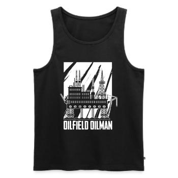 Négociants en pétrole de plates-formes pétrolières de champs pétrolifères - Débardeur bio Premium Homme - noir - Devant - AI Model Male 178 light (178cm)