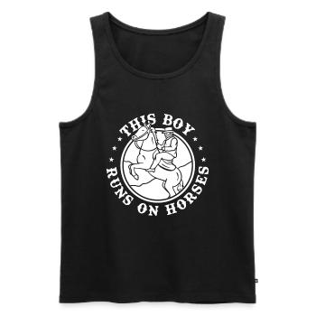 Pferd Reitsport Junge Ausdauerreiten - Männer Premium Bio Tank Top - Schwarz - Vorne - Michal (187cm)
