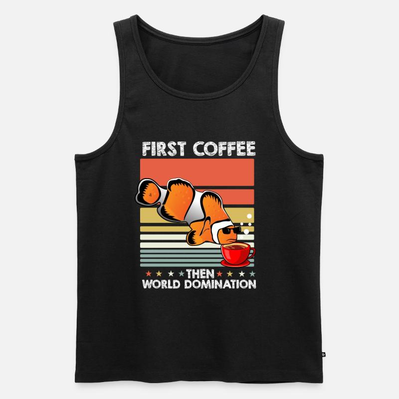 Clownfisch Sonnenbrille Kaffee - Männer Premium Bio Tank Top - Schwarz
