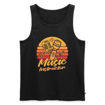Musiklehrer Musik Lehrer Mikrofon - Männer Premium Bio Tank Top - Schwarz - Vorne - Michal (187cm)