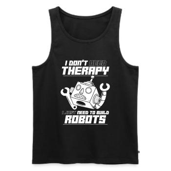 Robotique Ai Robot Drôle - Débardeur bio Premium Homme - noir - Devant - Michal (187cm)