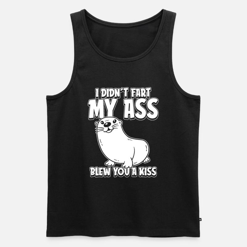 Otter Witzig - Männer Premium Bio Tank Top - Schwarz