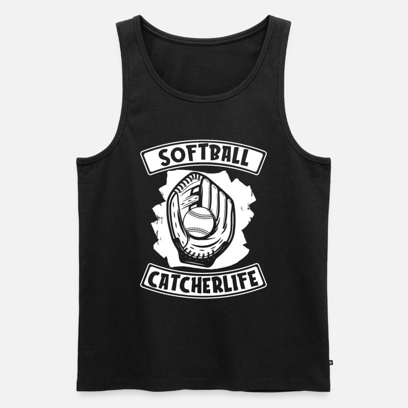 Softball Fänger - Männer Premium Bio Tank Top - Schwarz