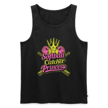 Princesse du softball - Débardeur bio Premium Homme - noir - Devant - Michal (187cm)