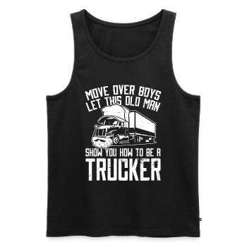 Lkw Fahrer Trucker Lastwagenfahrer Lustig - Männer Premium Bio Tank Top - Schwarz - Vorne - Michal (187cm)