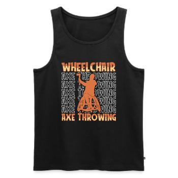 Axtwerfen Axtwerfer Rollstuhl - Männer Premium Bio Tank Top - Schwarz - Vorne - AI Model Male 178 light (178cm)