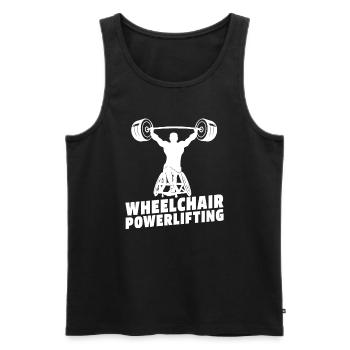 Powerlifting Powerlifter Wheelchair - Men's Premium Organic Tank Top - black - Front - AI Model Male 178 light (178cm)