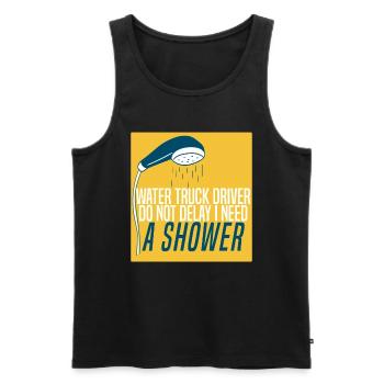 Lkw Fahrer Trucker Lastwagenfahrer Dusche - Männer Premium Bio Tank Top - Schwarz - Vorne - Michal (187cm)