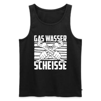 Rohrleitungsbauer Scheisse - Männer Premium Bio Tank Top - Schwarz - Vorne - AI Model Male 178 light (178cm)