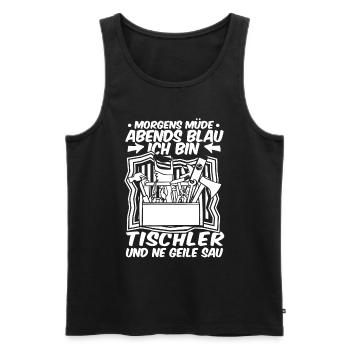 Zimmermann Tischler Schreiner - Männer Premium Bio Tank Top - Schwarz - Vorne - Michal (187cm)
