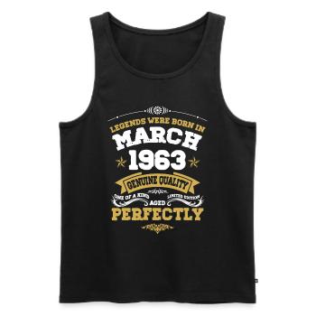 Vintage Aged To Perfection March 1963 - Men's Premium Organic Tank Top - black - Front - Michal (187cm)