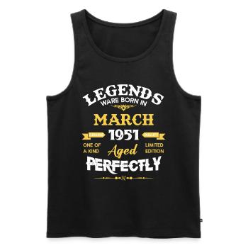 Vintage Aged To Perfection March 1951 - Men's Premium Organic Tank Top - black - Front - Michal (187cm)