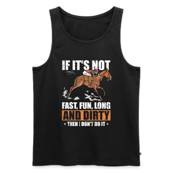 Horse Equestrian Sports Funny Endurance Riding - Men's Premium Organic Tank Top - black - Front - Michal (187cm)