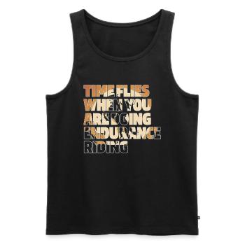 Horse Equestrian Sports Funny Endurance Riding - Men's Premium Organic Tank Top - black - Front - Michal (187cm)
