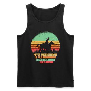 Horse Equestrian Sport Endurance Riding - Men's Premium Organic Tank Top - black - Front - Michal (187cm)