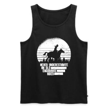 Horse Equestrian Sport Endurance Riding - Men's Premium Organic Tank Top - black - Front - AI Model Male 178 light (178cm)