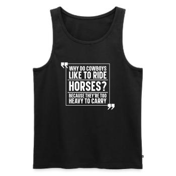 Horse Equestrian Sports Funny Endurance Riding - Men's Premium Organic Tank Top - black - Front - Michal (187cm)