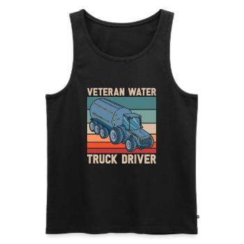 Lkw Fahrer Trucker Lastwagenfahrer Veteran - Männer Premium Bio Tank Top - Schwarz - Vorne - Michal (187cm)