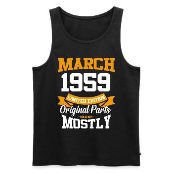 March 1959 Vintage Birthday Gift - Men's Premium Organic Tank Top - black - Front - AI Model Male 178 light (178cm)