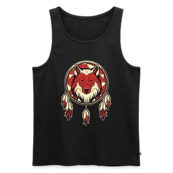 Wolf Traumfänger Wolf Und Ein Traumfänger - Männer Premium Bio Tank Top - Schwarz - Vorne - AI Model Male 178 light (178cm)