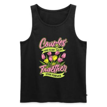 Tulips Pair - Men's Premium Organic Tank Top - black - Front - AI Model Male 178 light (178cm)