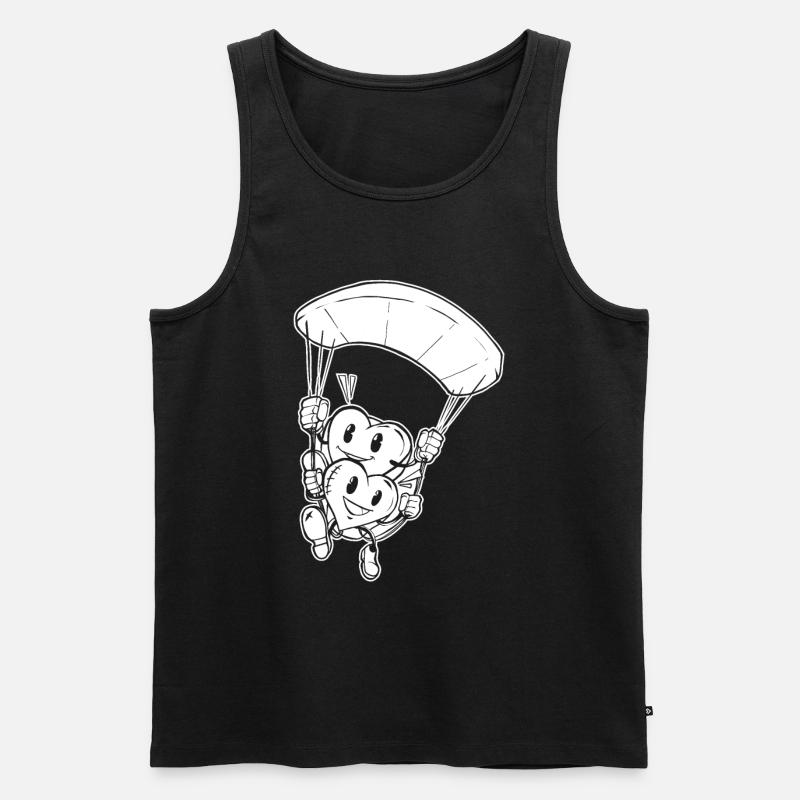 Paragleiter Paragleiten Herzen - Männer Premium Bio Tank Top - Schwarz