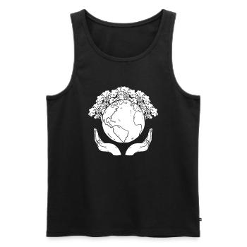 Climate change Protection Earth - Men's Premium Organic Tank Top - black - Front - Michal (187cm)