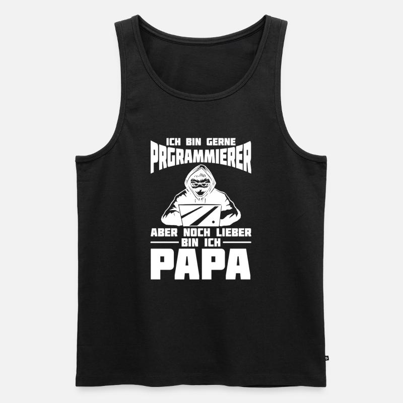 Entwickler Coder Programmierer Vater - Männer Premium Bio Tank Top - Schwarz