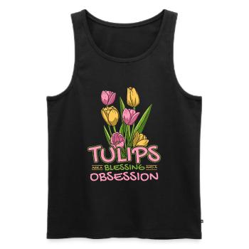 Tulpen Segen Tulpen - Männer Premium Bio Tank Top - Schwarz - Vorne - AI Model Male 178 light (178cm)