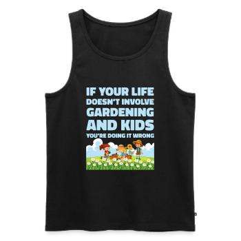 Hobbygärtner Garten Mutter Gärtnerische Mama - Männer Premium Bio Tank Top - Schwarz - Vorne - Michal (187cm)