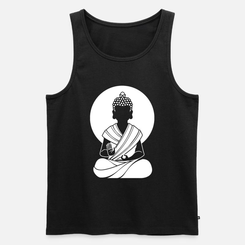Buddha Buddhist - Männer Premium Bio Tank Top - Schwarz