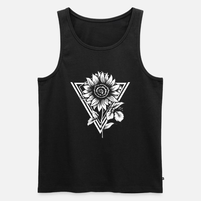 Sonnenblume - Männer Premium Bio Tank Top - Schwarz