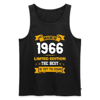 März 1966 Geburtstagsgeschenk - Männer Premium Bio Tank Top - Schwarz - Vorne - Michal (187cm)