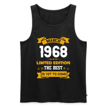 März 1968 Geburtstagsgeschenk - Männer Premium Bio Tank Top - Schwarz - Vorne - Michal (187cm)