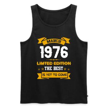 März 1976 Geburtstagsgeschenk - Männer Premium Bio Tank Top - Schwarz - Vorne - Michal (187cm)