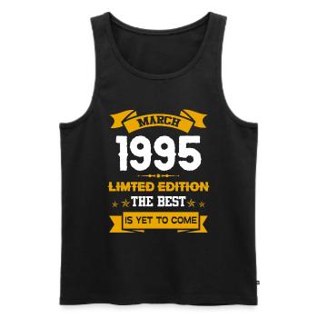 März 1995 Geburtstagsgeschenk - Männer Premium Bio Tank Top - Schwarz - Vorne - Michal (187cm)