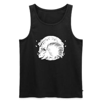 Stachelschwein Blumen - Männer Premium Bio Tank Top - Schwarz - Vorne - Michal (187cm)