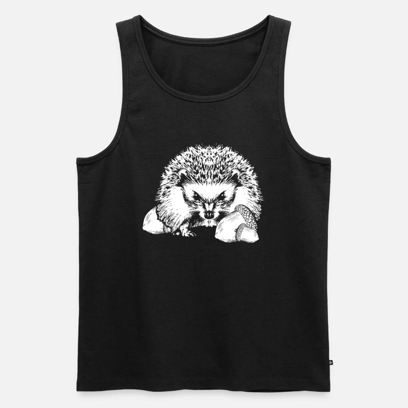 Stachelschwein Eichel - Männer Premium Bio Tank Top - Schwarz