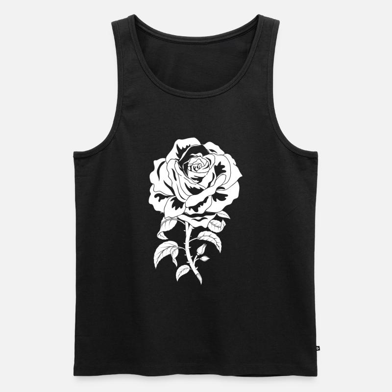 Rosen - Männer Premium Bio Tank Top - Schwarz