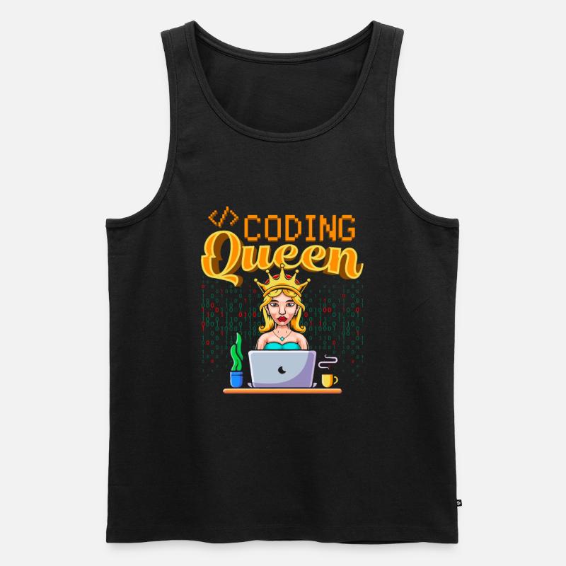 Développeur Coder Programmeur Queen - Débardeur bio Premium Homme - noir